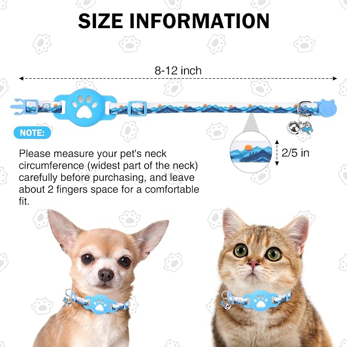 Airtag Cat Collar Breakaway, Cute GPS Cat Tracker Collars - Image 3