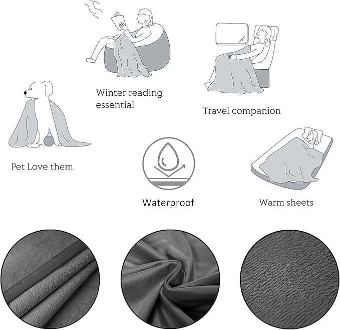 Ameritex Pet Bed Blanket Reversible 100% Waterproof Velvet Super Soft - Image 5