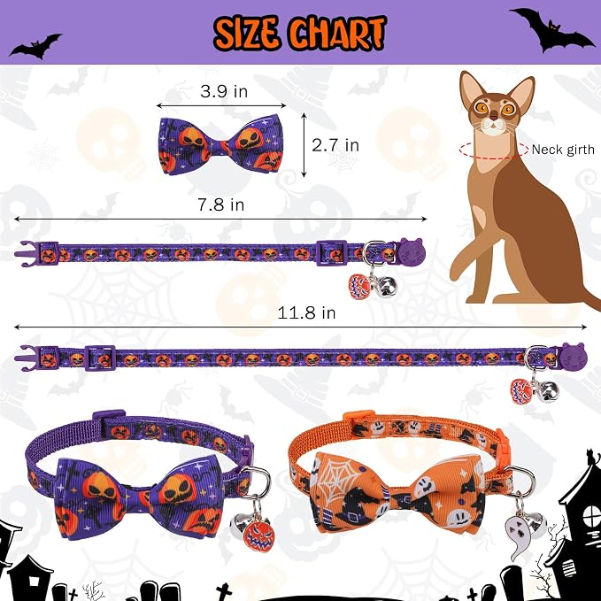 SCENEREAL Halloween Cat Collar Breakaway 3 Pack, Safety Collars, Pet Accessory - Image 7