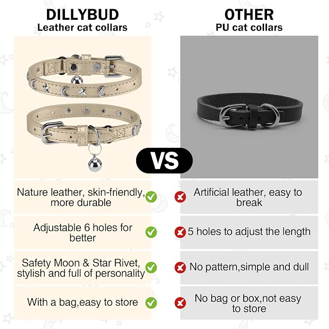 Leather Cat Collars for Boy Girl Cats - Image 5