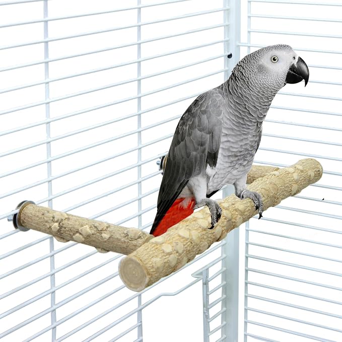 Bird Perch Stand, Bird Cage Top Perch Gym, Natural Wood Parrot Branch - Image 6