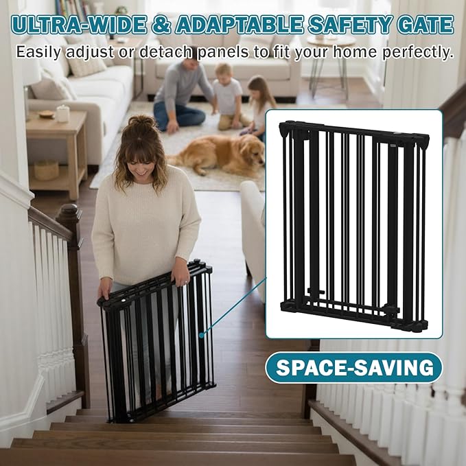 Mumeasy 80" Extra Wide Baby Gate - Image 6