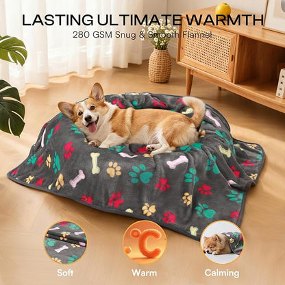 Luciphia 1 Pack 6 Dog Blankets Cat Soft Fluffy Fleece Pet Blanket Warm Cute - Image 4