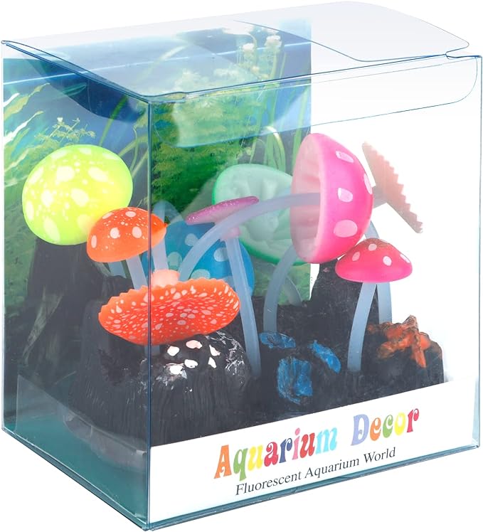 Uniclife Glowing Effect Artificial Mushroom Aquarium Plant Decor Ornament - Image 6