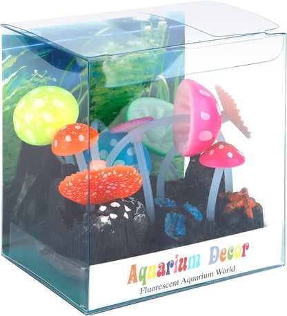 Uniclife Glowing Effect Artificial Mushroom Aquarium Plant Decor Ornament - Image 6