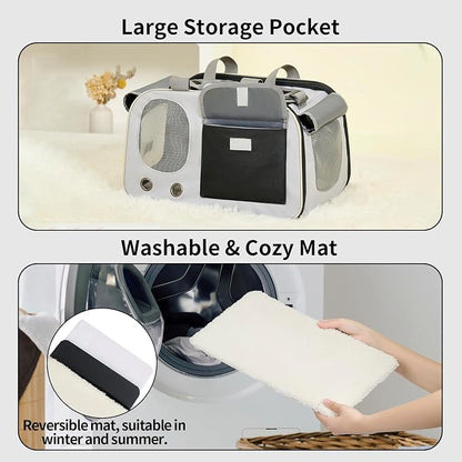 Cat, Dog Carrier for Pets up to 15 lbs, Soft-Sided Collapsible Pet Carrier - Image 4