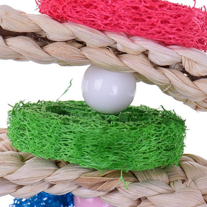 Hypeety Pet Bird Parrot Swing Chewing Toy Natural Sepa Takraw - Image 4