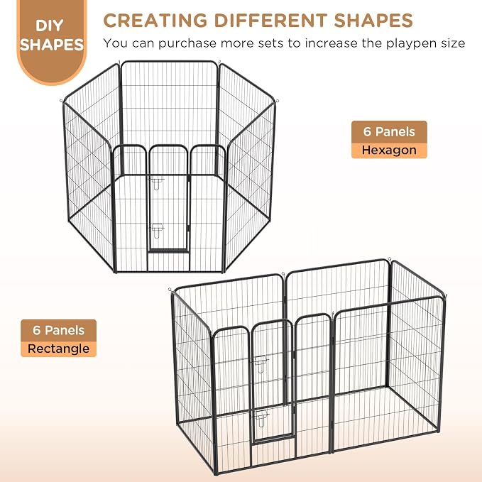 BestPet | Dog Playpen | 40 Inch, 6 Panels | Heavy Duty Metal Pet Exercise Pen | - Image 3