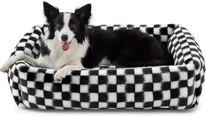 JOEJOY Dog Bed Medium Size Dog, Rectangle Washable Orthopedic Corduroy Fleece by JOEJOY