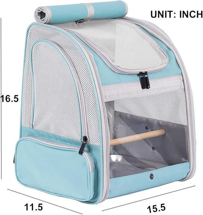Bird Backpack Carrier with Stand Perch, Bird Travel Backpack - Image 2