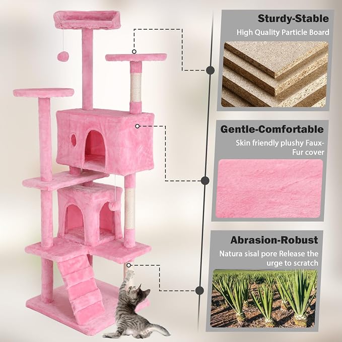 Heavy Duty Cat Tree Tower, Cat Condo, Hanging Ball - Image 4
