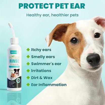 Dog Ear Cleaner, Dog Ear Care Liquid, Dog and Cat Ear Cleaner to Eliminates Ear - Image 2