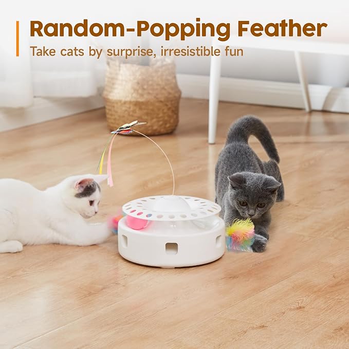 Potaroma Cat Toys 3in1 Automatic Interactive Kitten Toy, Fluttering Butterfly - Image 4