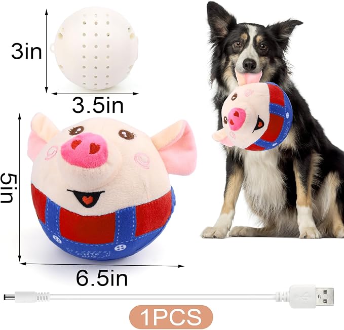 BABORUI Interactive Dog Toys Pig, Jumping Squeaky Dog Toys - Image 5