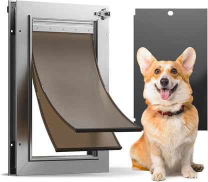Dog Door All Aluminum Medium, Doggy Doggie Cat Door, Heavy Duty Pet Door by HomePage