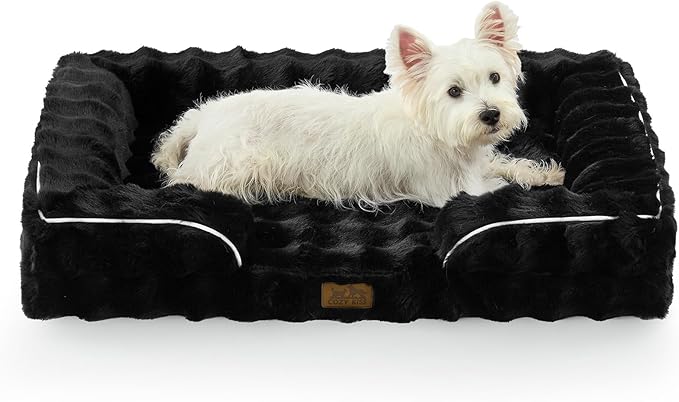 Orthopedic Dog Bed for Large Medium Size Dog, Soft and Warm Faux Fur Sofa for by COZYKISS