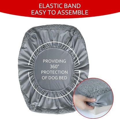 Dog Bed Covers 2 Pack Soft Plush Replacement Washable, Waterproof Pet Mattress - Image 5