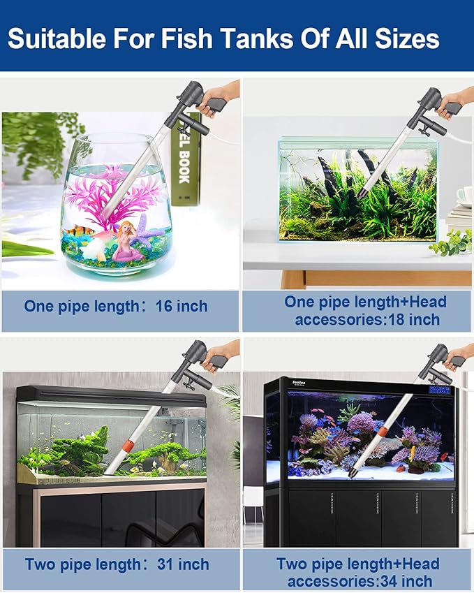 QZQ Aquarium Gravel Cleaner Vacuum Fish Tank Vacuum Cleaner Tools - Image 6