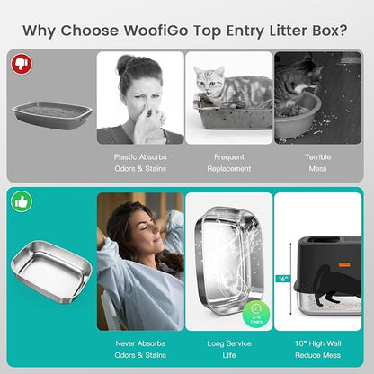 Enclosed Stainless Steel Cat Litter Box - Image 8
