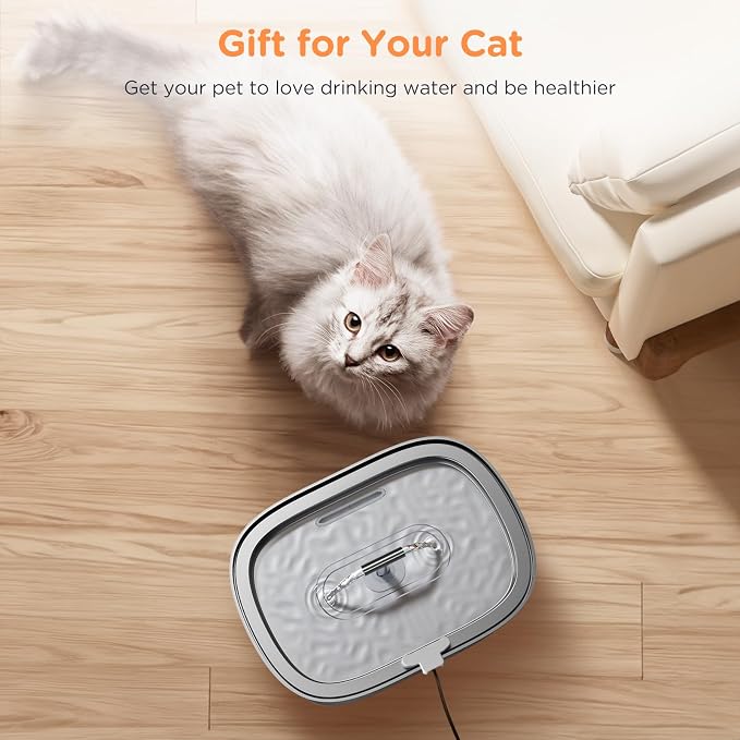 Cat Water Fountain Stainless Steel: 108oz/3.2L Pet Drinking Foundatin - Image 7