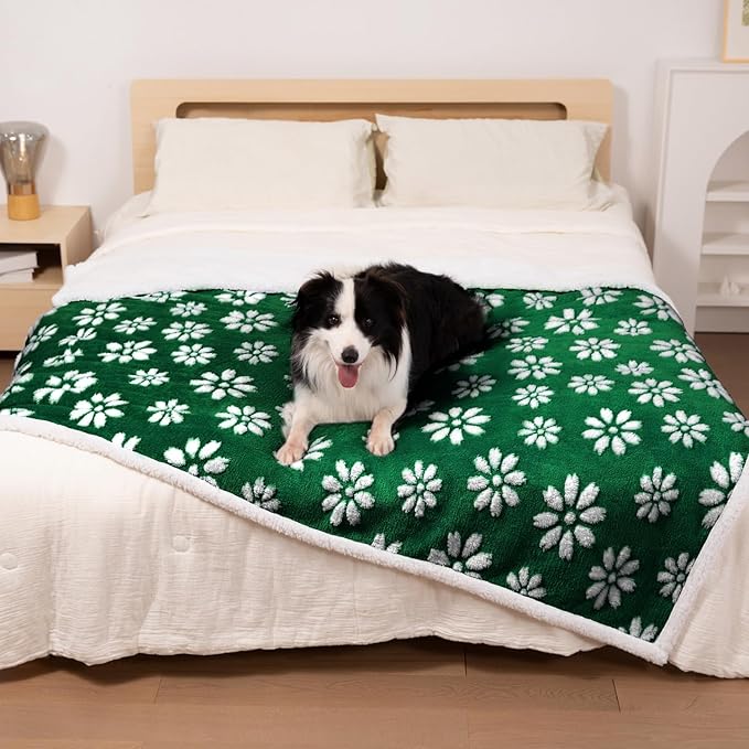 Waterproof Blanket for Dog Cat or Adult, Cute 3D Textured Flower Dog Blanket - Image 6