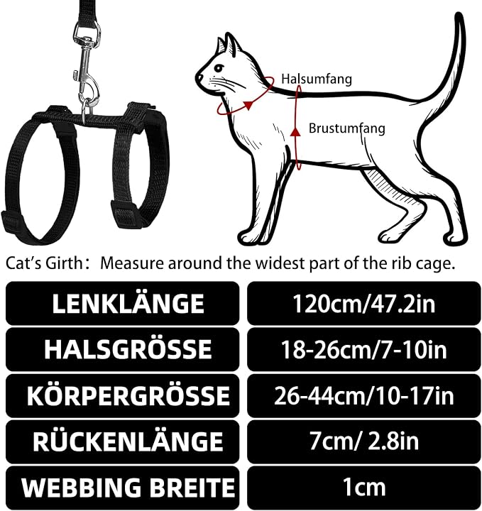 PUPTECK Adjustable Cat Harness and Leash Set Escape Proof Kitten Strap Collar - Image 2