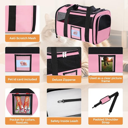 Soft Cat Carrier for Pets Up to 15 lbs, TSA Approved for Airline in-Cabin - Image 6