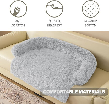 Calming Dogs/Cats Bed Mats, Dog Pad Washable Removable Couch Cover, Plush Long - Image 4