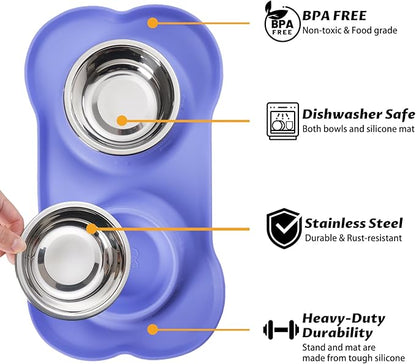 Hubulk Pet Dog Bowls 2 Stainless Steel Dog Bowl - Image 2