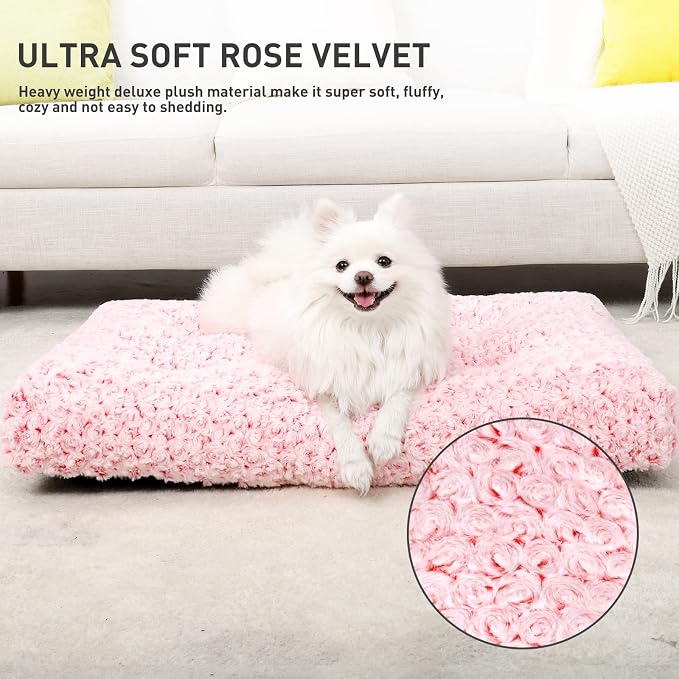 KSIIA Washable Dog Bed Deluxe Plush Dog Crate Beds Comfy Kennel Pad Anti-Slip - Image 2