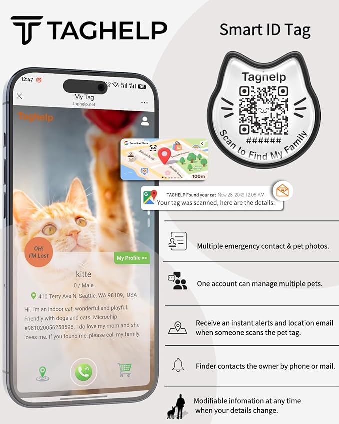 4 Pack-QR Code Cat Collar Breakaway Safe - Image 9