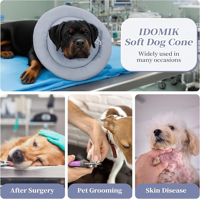 IDOMIK Dog Recovery Collar, Waterproof Soft Dog Cone After Surgery, Comfy - Image 7