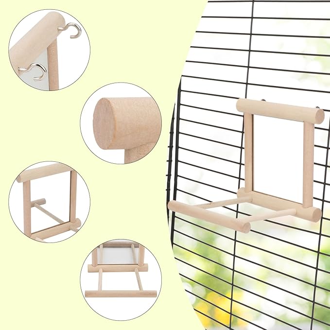 Hypeety Bird Parrot Mirror Toy Swing Hanging - Image 3