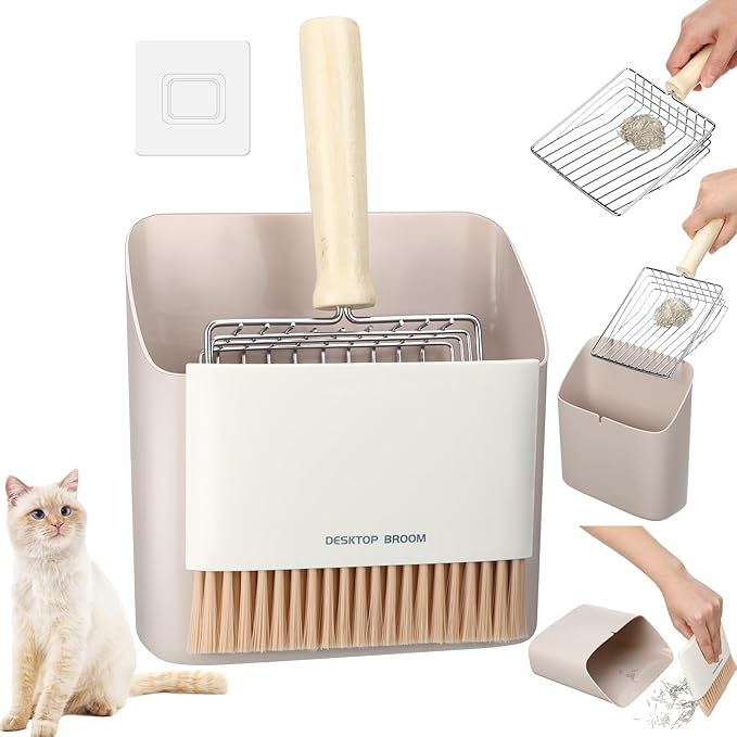 Cat Litter Scooper Kit Wooden Handle Metal Cat Litter Scoop Includes Small by DuuiHua