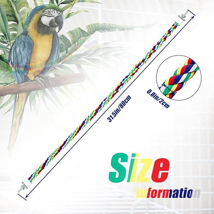 Weewooday 2 Pcs Bird Rope Perches Climbing Rope Bird Cage Accessories - Image 2