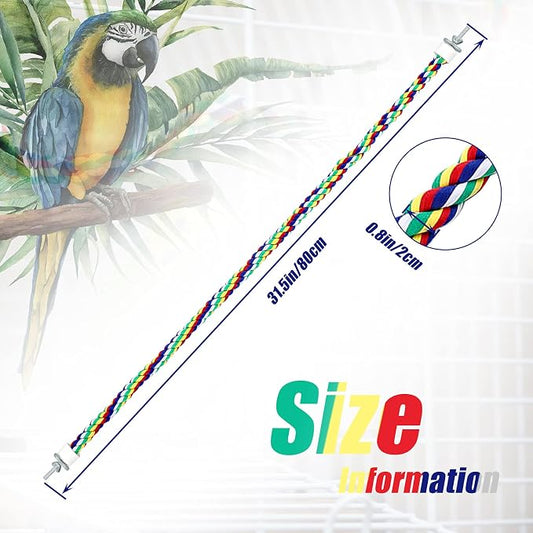 Weewooday 2 Pcs Bird Rope Perches Climbing Rope Bird Cage Accessories - Image 2