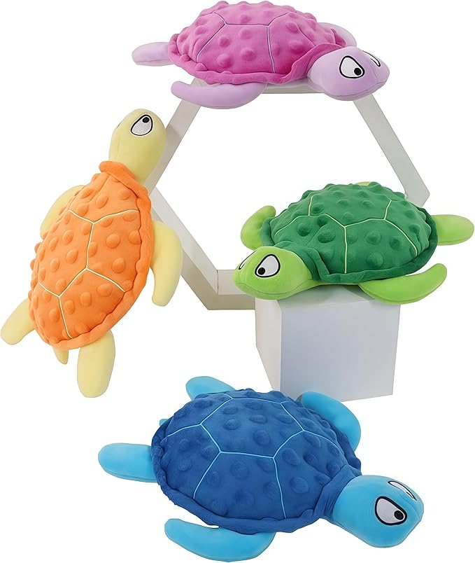 Squeaky Sea Turtle Plush Dog Toy – Durable, Interactive Chew Toy - Image 7