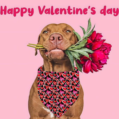 Valentines Dog Bandana Reversible Triangle Bibs Scarf Mother's Day Bandanas - Image 6