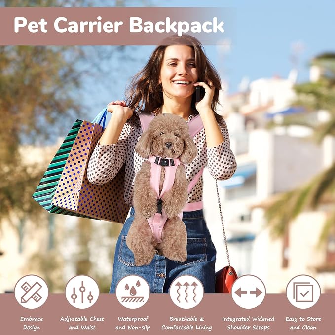 Pet Carrier Backpack, Adjustable Front Dog Carrier, Legs Out Dog Chest Carrier - Image 2