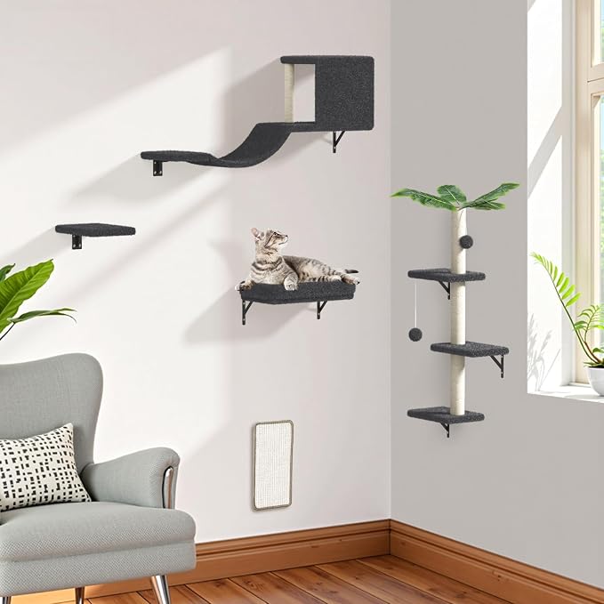 5-in-1 Cat Wall Shelves for 16 Inch Drywall: Space-Saving Wall Mounted Cat - Image 6