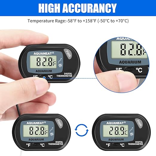 AQUANEAT 2 Pack Aquarium Thermometer, Fish Tank Thermometer, Digital - Image 2
