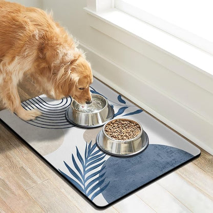 Dog Food Mats for Floors, Absorbent Dog Bowl Mat for Food and Water Dispenser - Image 2
