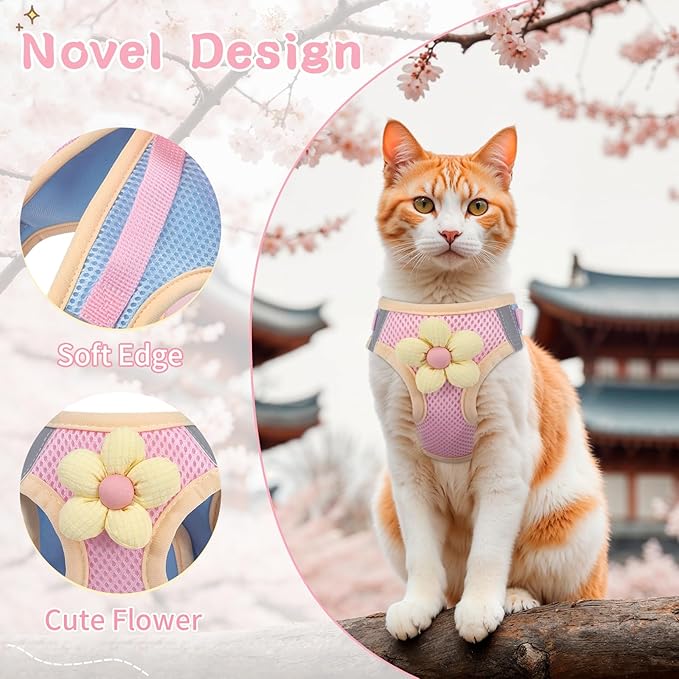 Cat Harness and Leash Set for Walking Escape Proof, Adjustable Kitten Harness - Image 2