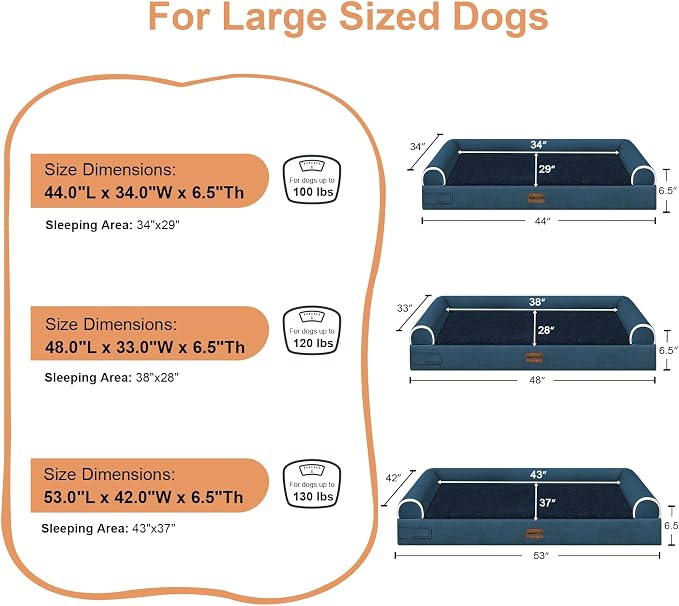 Large Dog Bed Orthopedic Washable: Extra Large Sized Beds - Image 6
