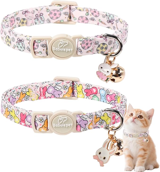 2 Pack Easter Cat Collars by Babolepet