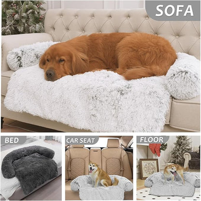 Calming Dogs/Cats Bed Mats, Dog Pad Washable Removable Couch Cover, Plush Long - Image 7
