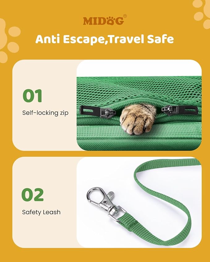MIDOG Cat Carrier Soft for Small to Medium-Sized Cats, TSA Airline Approved - Image 4