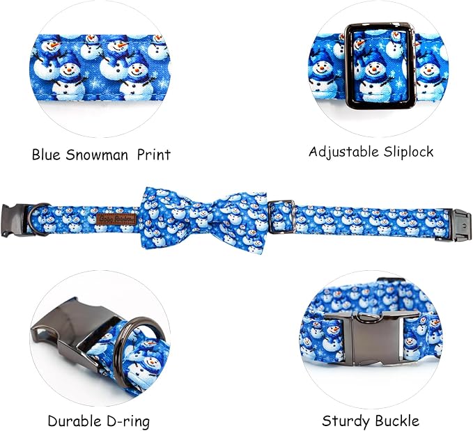 Christmas Dog Collar, Cotton Winter Dog Collars - Image 2
