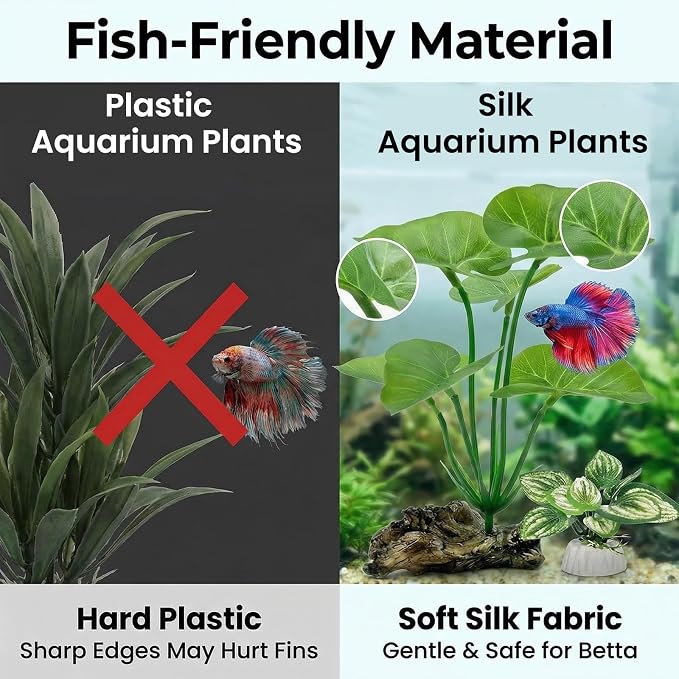10 PCS Aquarium Decorations Silk Aquarium Plants Betta Fish Tank Decor - Image 7