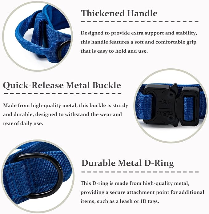 Tactical Dog Collar, Adjustable Military Training Nylon Dog Collar - Image 3